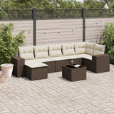 vidaXL 7-delige Loungeset met kussens poly rattan zwart