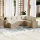 vidaXL 7-delige Loungeset met kussens poly rattan zwart