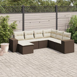 vidaXL 7-delige Loungeset met kussens poly rattan zwart