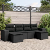 vidaXL 6-piece Lounge Set with Cushions Poly Rattan Black