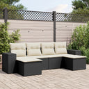 vidaXL 6-piece Lounge Set with Cushions Poly Rattan Black