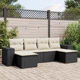 vidaXL 6-piece Lounge Set with Cushions Poly Rattan Black