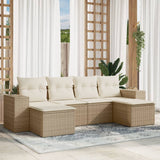 vidaXL 6-piece Lounge Set with Cushions Poly Rattan Black