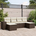 vidaXL 6-piece Lounge Set with Cushions Poly Rattan Black