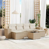 vidaXL 6-piece Lounge Set with Cushions Poly Rattan Black