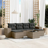 vidaXL 6-piece Lounge Set with Cushions Poly Rattan Black