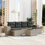 vidaXL 6-piece Lounge Set with Cushions Poly Rattan Black