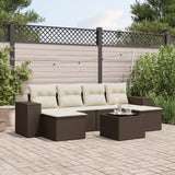 vidaXL 6-piece Lounge Set with Cushions Poly Rattan Black