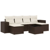 vidaXL 6-piece Lounge Set with Cushions Poly Rattan Black