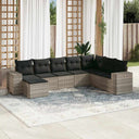 vidaXL 8-delige Loungeset met kussens poly rattan zwart