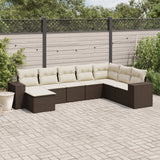 vidaXL 8-delige Loungeset met kussens poly rattan zwart