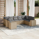 vidaXL 9-delige Loungeset met kussens poly rattan zwart