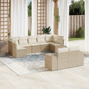 vidaXL 9-delige Loungeset met kussens poly rattan zwart
