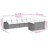vidaXL 9-piece Lounge Set with Cushions Poly Rattan Black