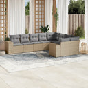 vidaXL 9-piece Lounge Set with Cushions Poly Rattan Black