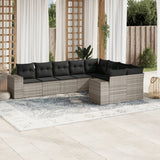 vidaXL 9-piece Lounge Set with Cushions Poly Rattan Black