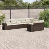 vidaXL 9-piece Lounge Set with Cushions Poly Rattan Black