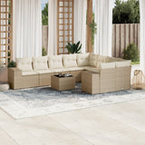 vidaXL 9-piece Lounge Set with Cushions Poly Rattan Black