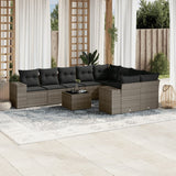 vidaXL 9-piece Lounge Set with Cushions Poly Rattan Black