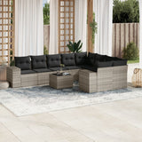 vidaXL 9-piece Lounge Set with Cushions Poly Rattan Black