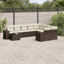 vidaXL 10-Piece Lounge Set with Cushions Poly Rattan Black