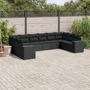 vidaXL 10-piece Lounge Set with Cushions Poly Rattan Black