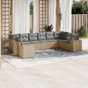 vidaXL 10-piece Lounge Set with Cushions Poly Rattan Black