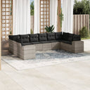 vidaXL 10-piece Lounge Set with Cushions Poly Rattan Black