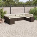 vidaXL 10-piece Lounge Set with Cushions Poly Rattan Black