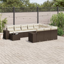 vidaXL 11-Piece Garden Lounge Set with Cushions Poly Rattan Black