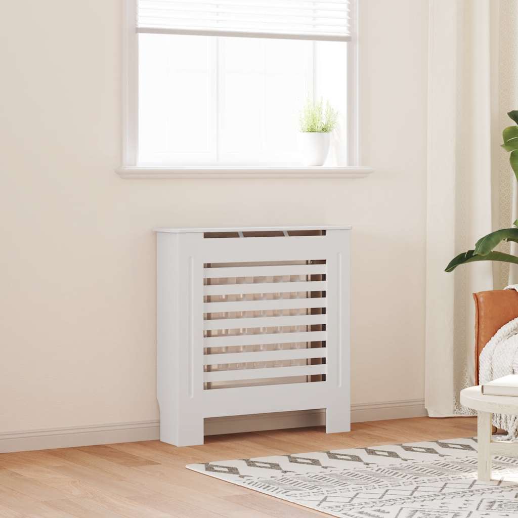 vidaXL Radiator Cover 112x19x81.5 cm MDF white