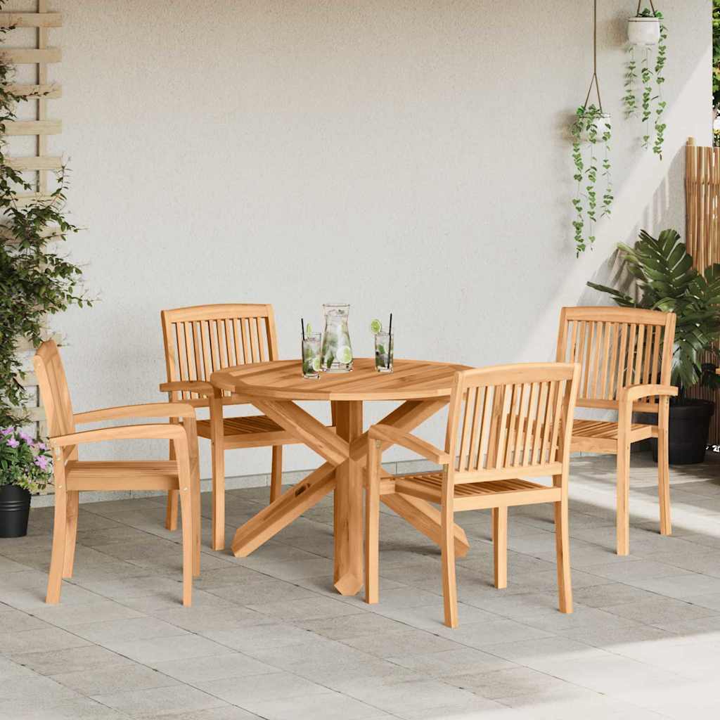 vidaXL 5-piece Garden Dining Set Solid Teak Wood
