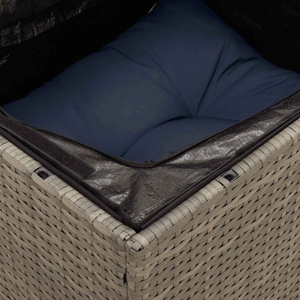 vidaXL 4-delige Loungeset met kussens poly rattan zwart