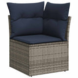 vidaXL 5-delige Loungeset met kussens poly rattan zwart