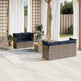 vidaXL 6-delige Loungeset met kussens poly rattan zwart