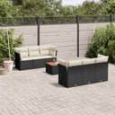 vidaXL 7-Piece Lounge Set with Cushions Poly Rattan Black
