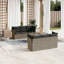 vidaXL 7-Piece Lounge Set with Cushions Poly Rattan Black