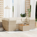 vidaXL 7-delige Loungeset met kussens poly rattan zwart