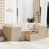 vidaXL 7-delige Loungeset met kussens poly rattan zwart