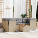 vidaXL 7-delige Loungeset met kussens poly rattan zwart