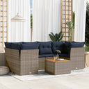 vidaXL 7-delige Loungeset met kussens poly rattan zwart