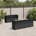 vidaXL 8-Piece Lounge Set with Cushions Poly Rattan Black