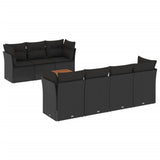 vidaXL 8-Piece Lounge Set with Cushions Poly Rattan Black