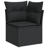 vidaXL 8-Piece Lounge Set with Cushions Poly Rattan Black