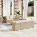 vidaXL 8-Piece Lounge Set with Cushions Poly Rattan Black