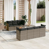 vidaXL 8-Piece Lounge Set with Cushions Poly Rattan Black