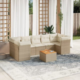 vidaXL 8-Piece Lounge Set with Cushions Poly Rattan Black