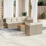 vidaXL 8-Piece Lounge Set with Cushions Poly Rattan Black