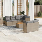 vidaXL 8-Piece Lounge Set with Cushions Poly Rattan Black