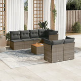 vidaXL 8-Piece Lounge Set with Cushions Poly Rattan Black
